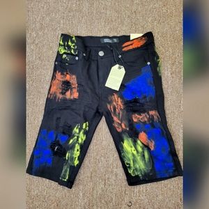 Black shorts - Handpainted